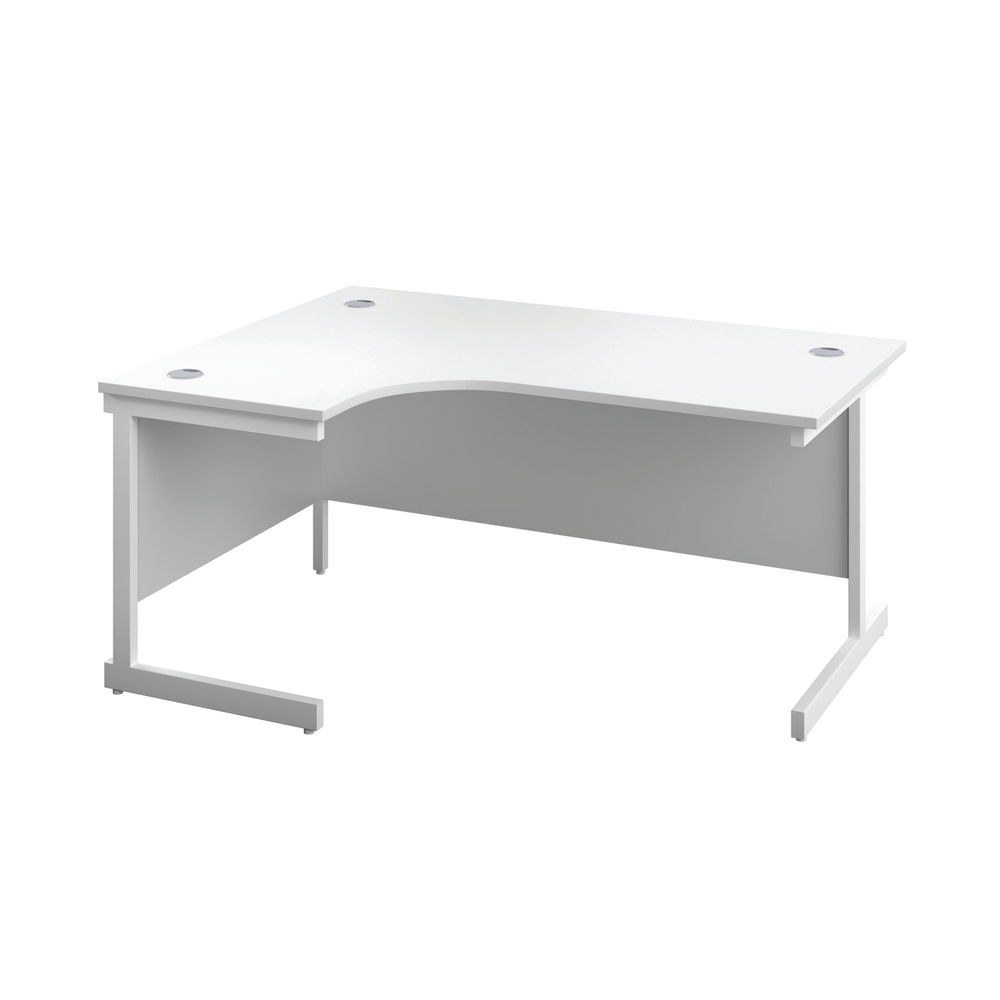 First Radial Left Hand Desk 1800x1200x730mm White/White KF803218