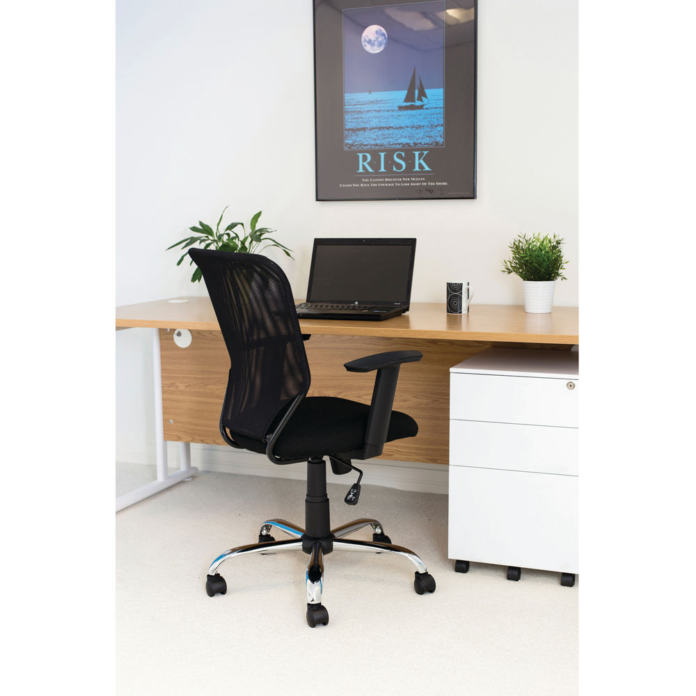 First Black Mesh Task Office Chair