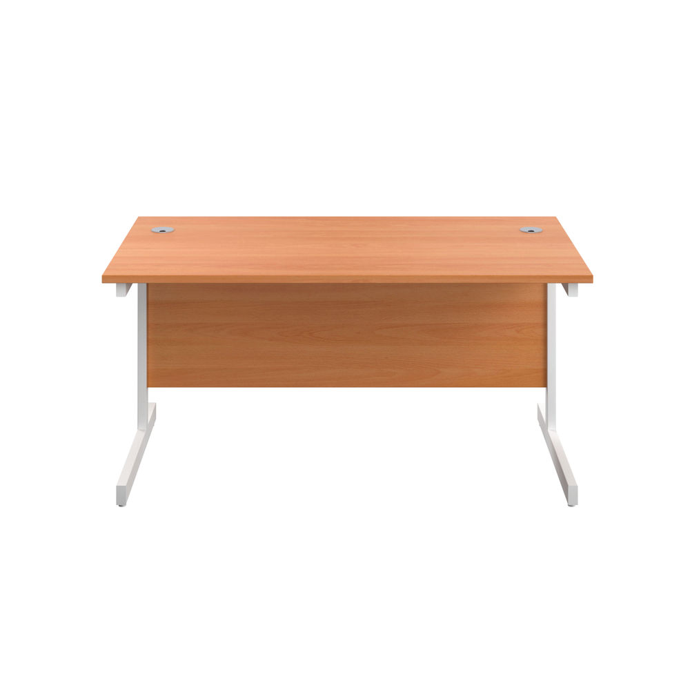 First 1200x80mm Beech/White Single Rectangular Desk