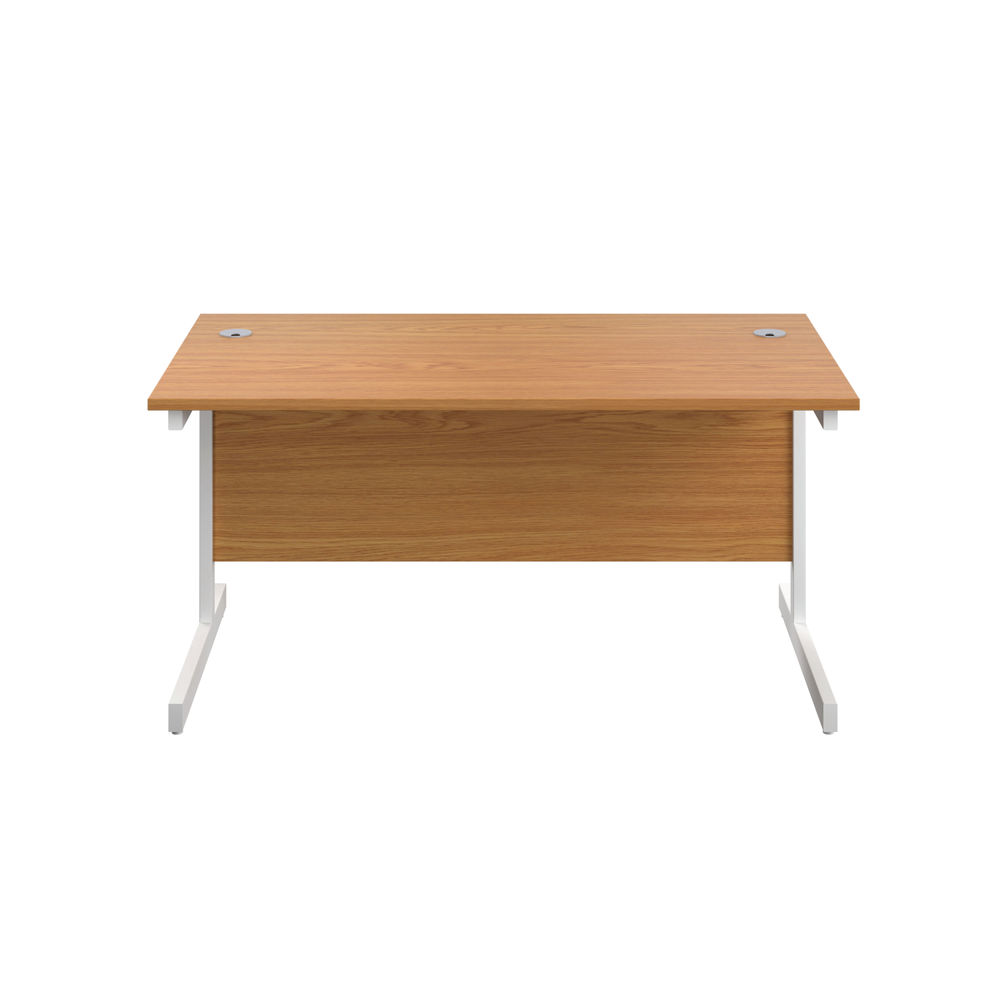 First 1200x800mm Nova Oak/White Single Rectangular Desk