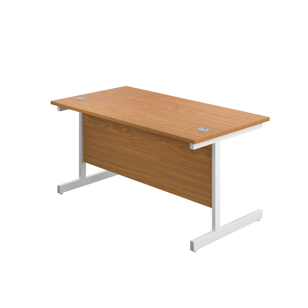 First 1200x800mm Nova Oak/White Single Rectangular Desk