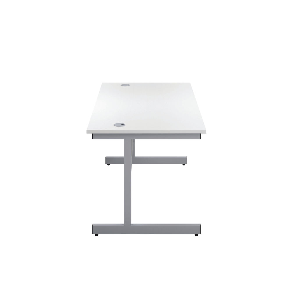 First 1200x800mm White/Silver Single Rectangular Desk