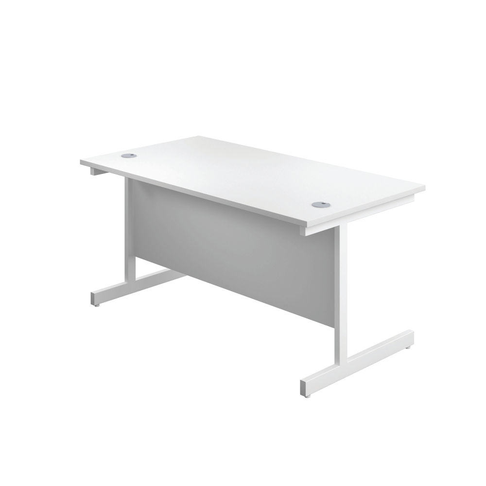 First 1200x800mm White/White Single Rectangular Desk