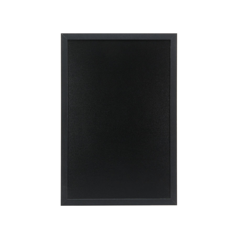 Securit Woody Chalkboard with Chalk Marker and Mounting Kit 400x15x600mm Black WBW-BL-40-60