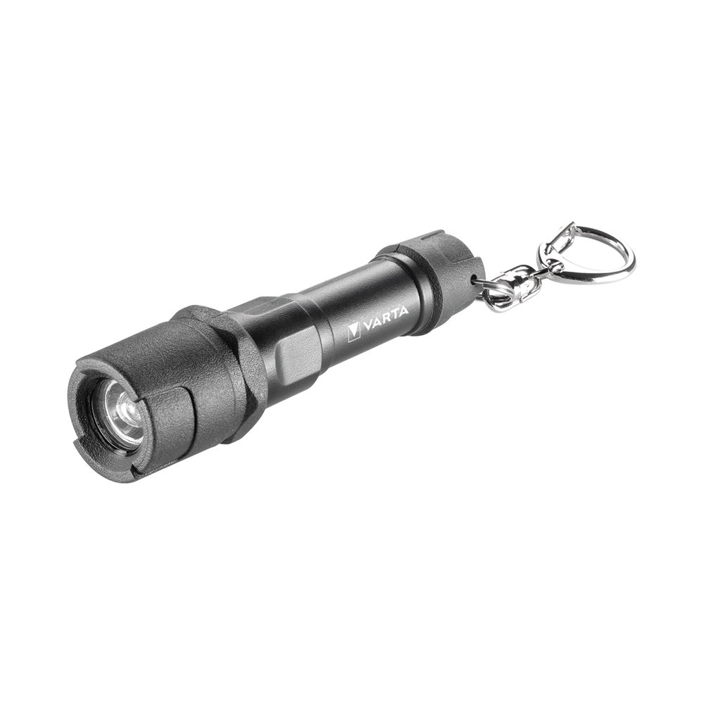 Varta Indestructible Key Chain LED Mini Torch plus AAA Battery Black