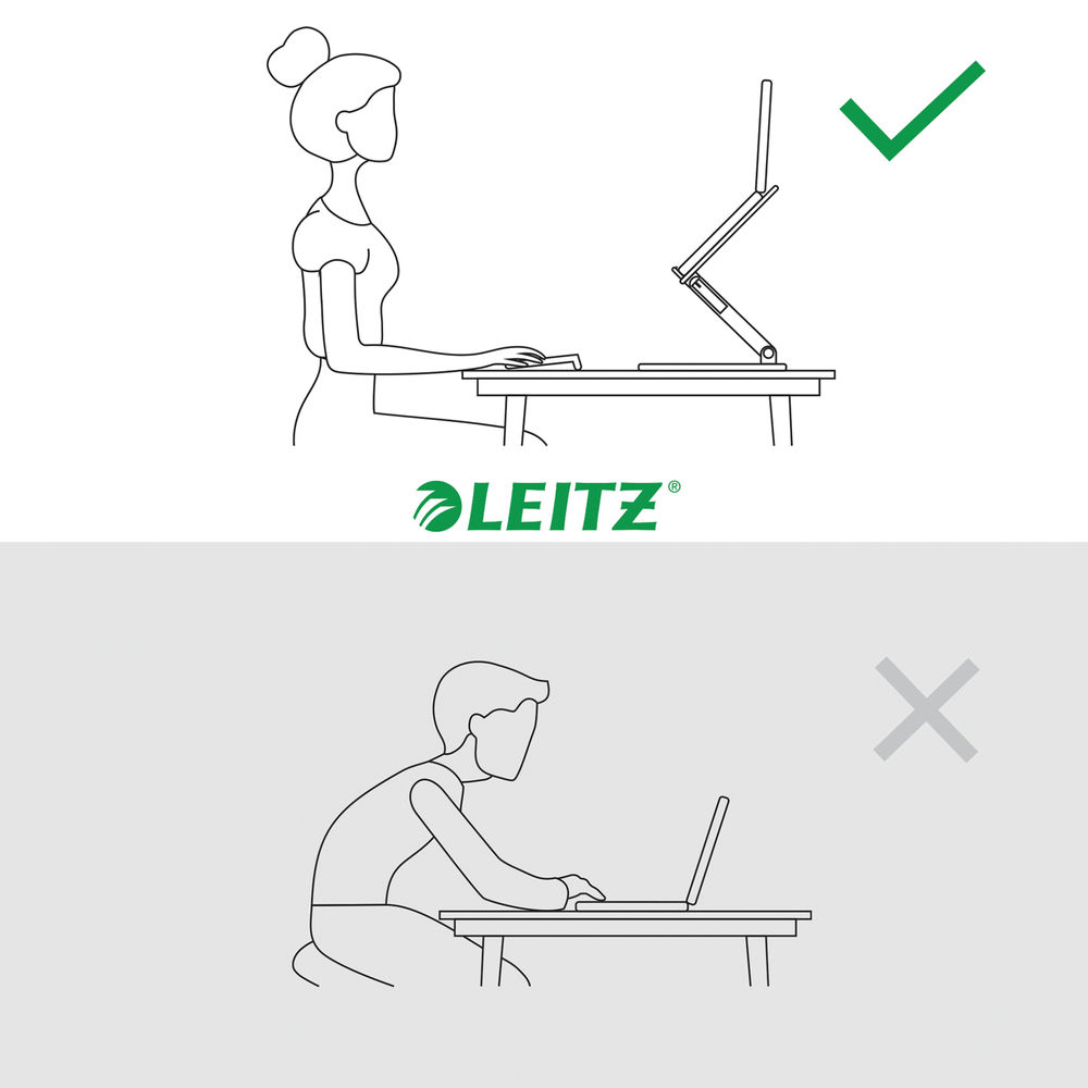 Leitz Ergo Adjustable Multi-Angle Laptop Stand White 258x45x253mm