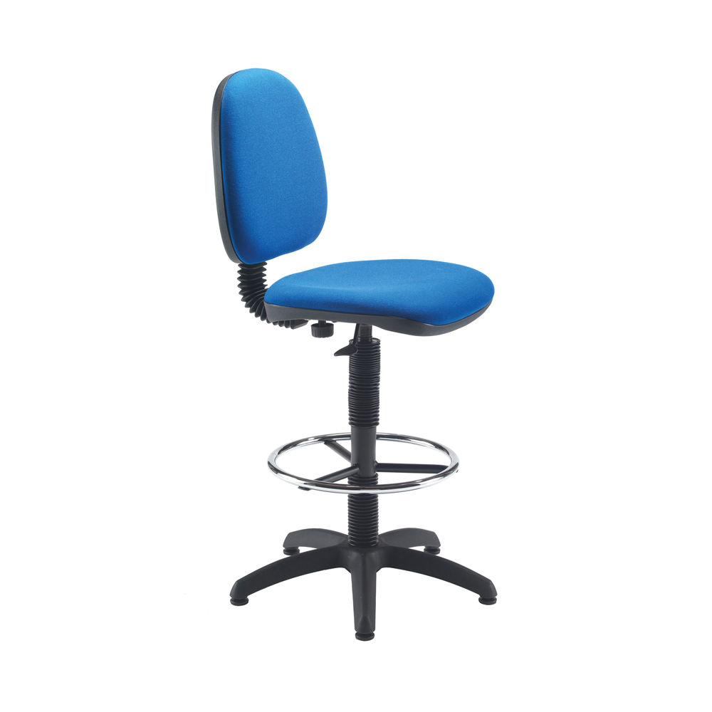 Jemini Blue Medium Back Draughtsman Chair