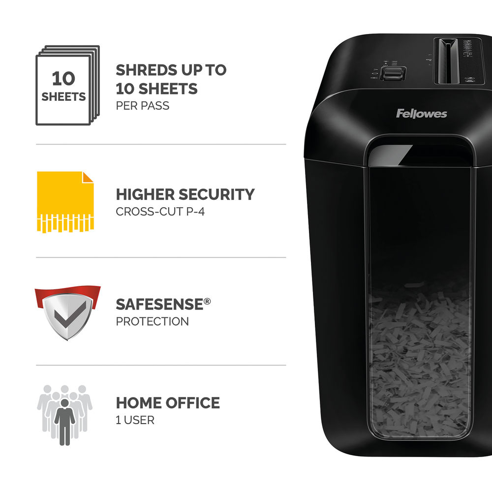 Fellowes Powershred LX65 Cross-Cut Shredder Black