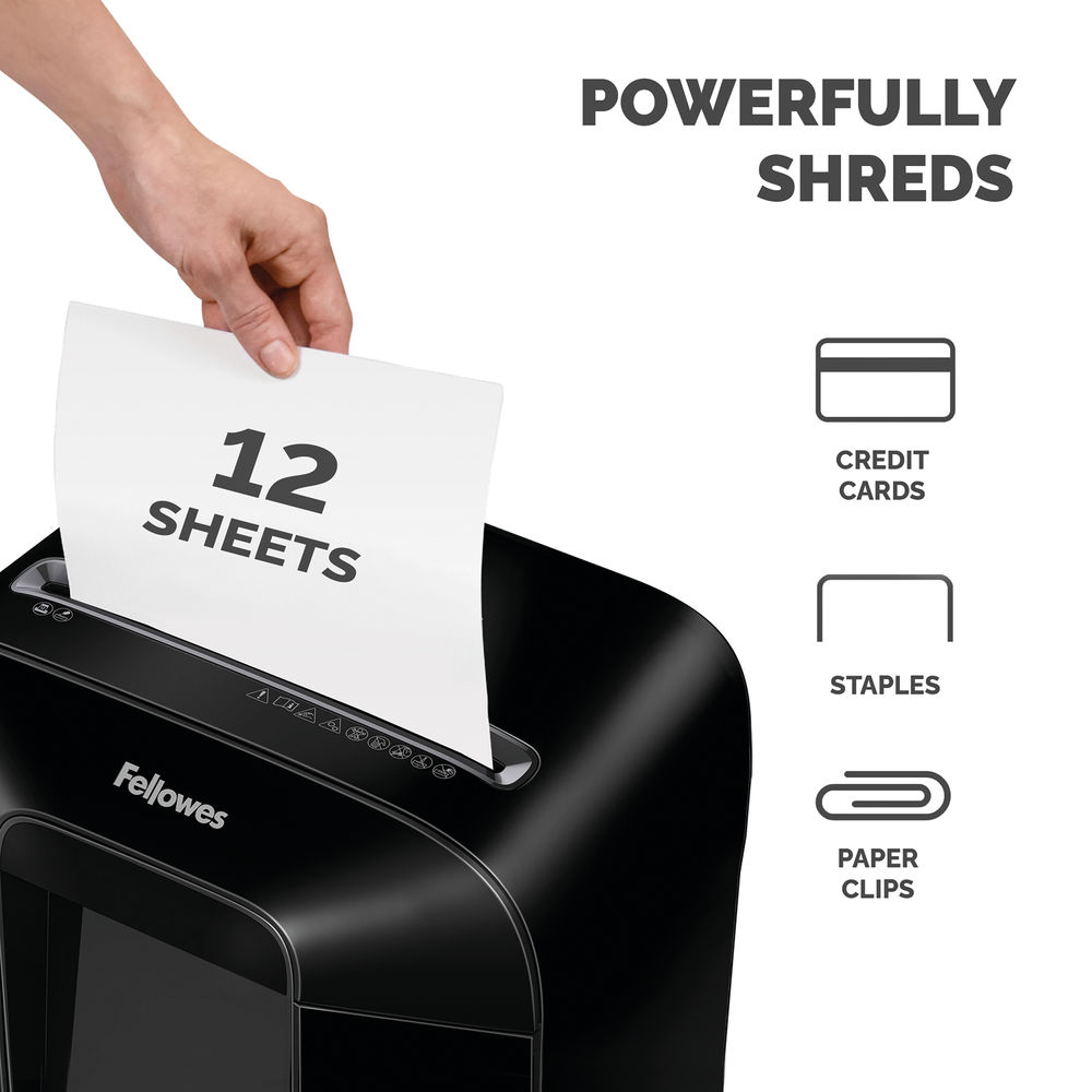 Fellowes Powershred LX85 Cross-Cut Shredder Black