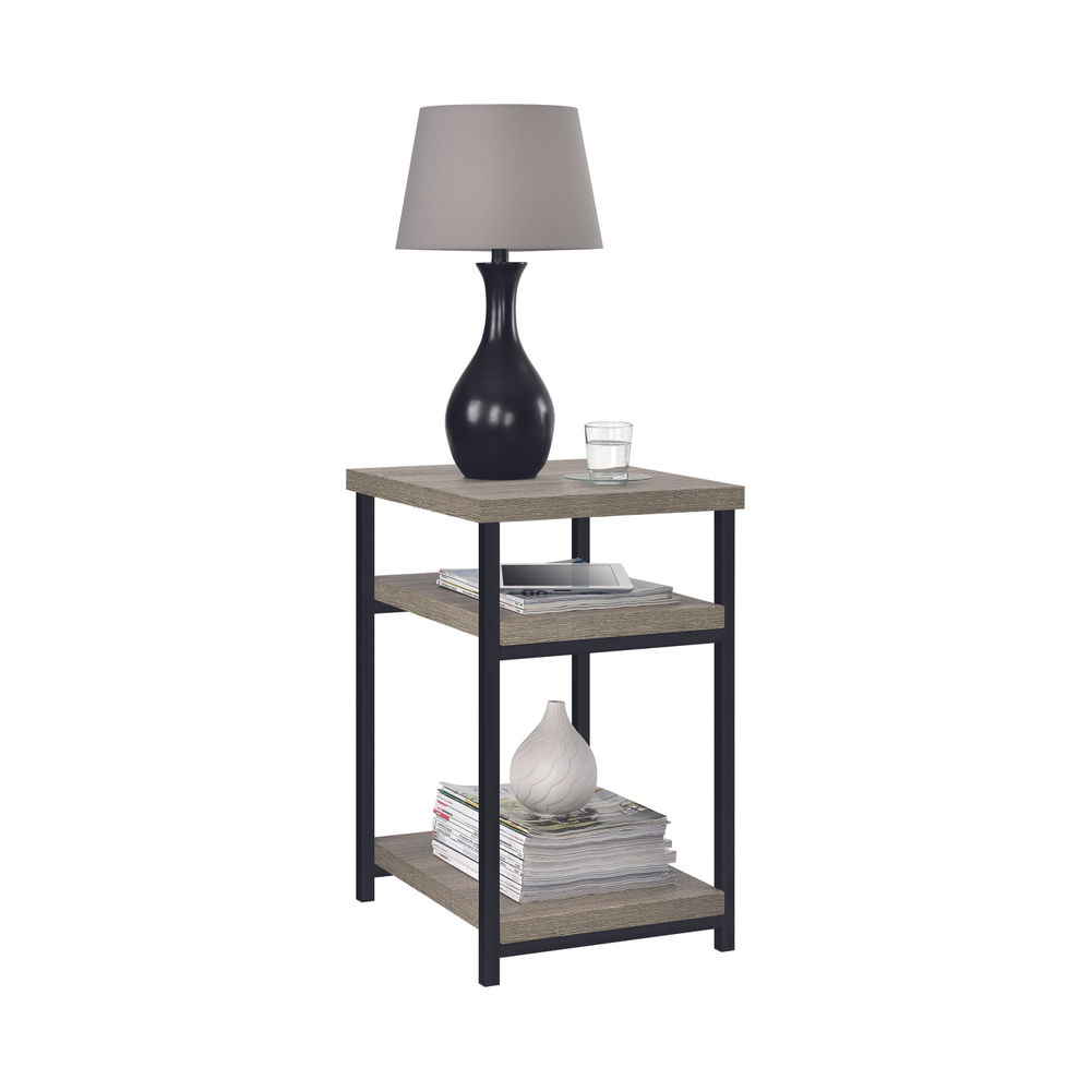 Elmwood End Table Distressed Grey Oak