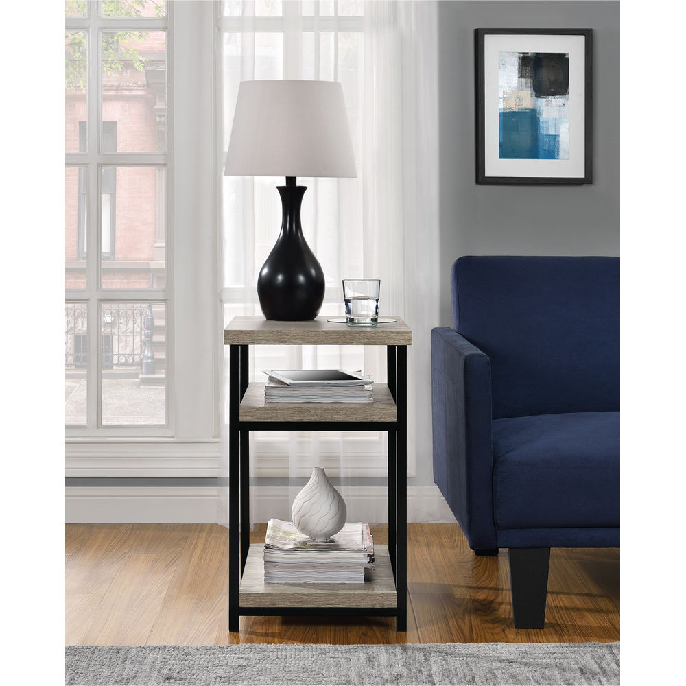 Elmwood End Table Distressed Grey Oak