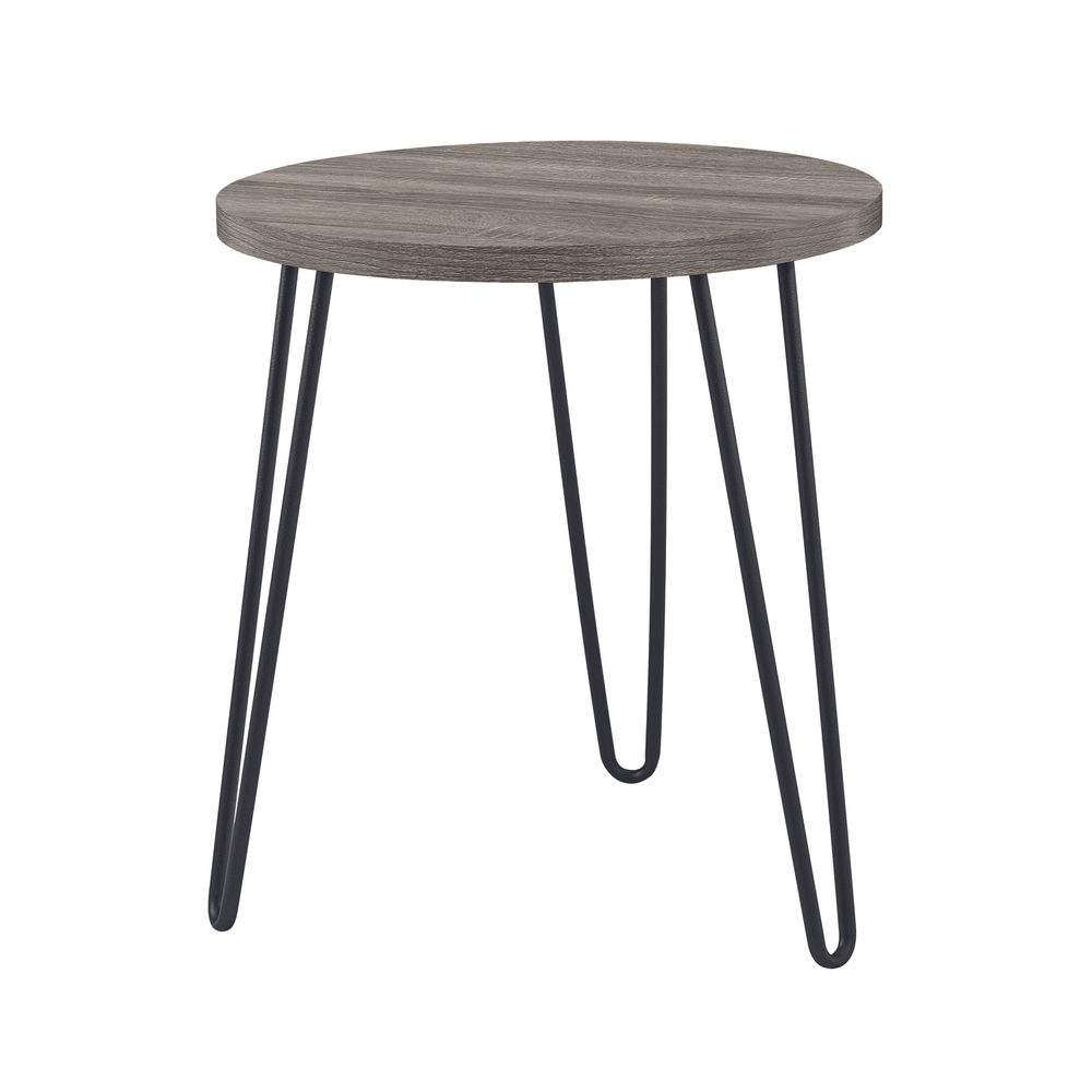 Owen Round End Table Grey Oak