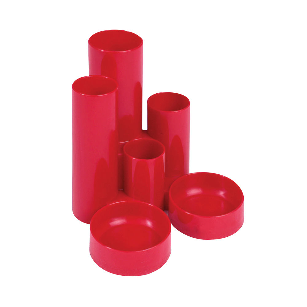 Q-Connect Desk Tidy Red (W130 x D130 x H105mm) MPTUBKPRED