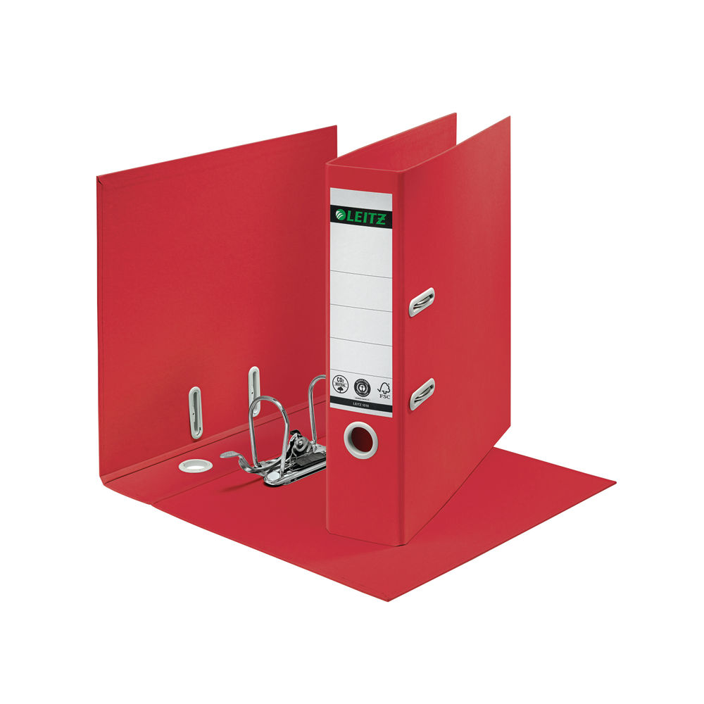 Leitz Recycle A4 Red 80mm Lever Arch File (Pack of 10)