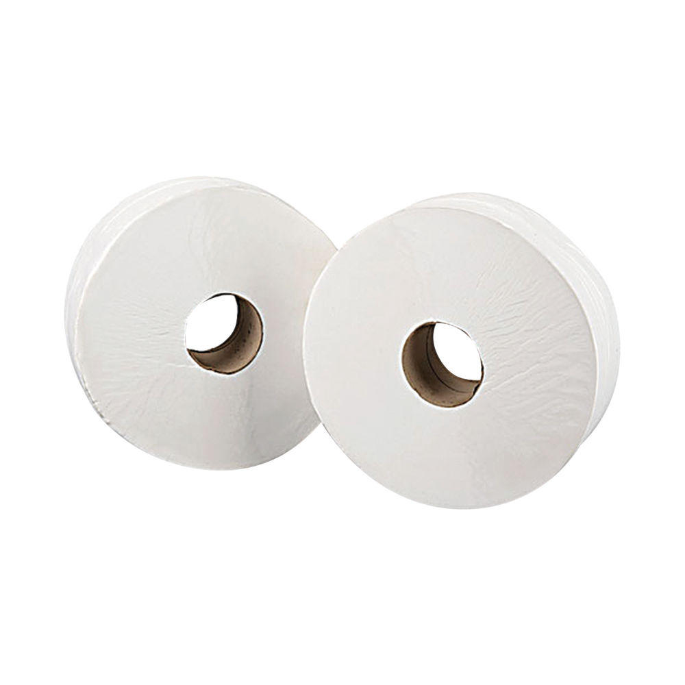 2Work White 2-Ply Jumbo Toilet Rolls (Pack of 6)