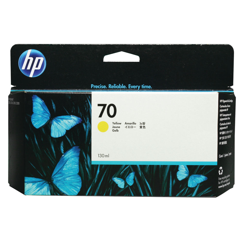 HP 70 Yellow Inkjet Cartridge 130ml | C9454A