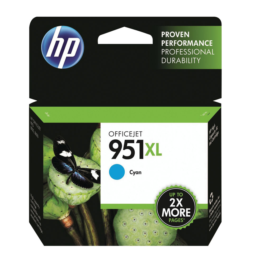 HP 951XL OfficeJet Inkjet Cartridge High Yield Cyan CN046AE