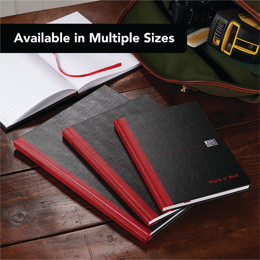 Black n’ Red A4 Hardback Casebound Notebook (Pack of 2)