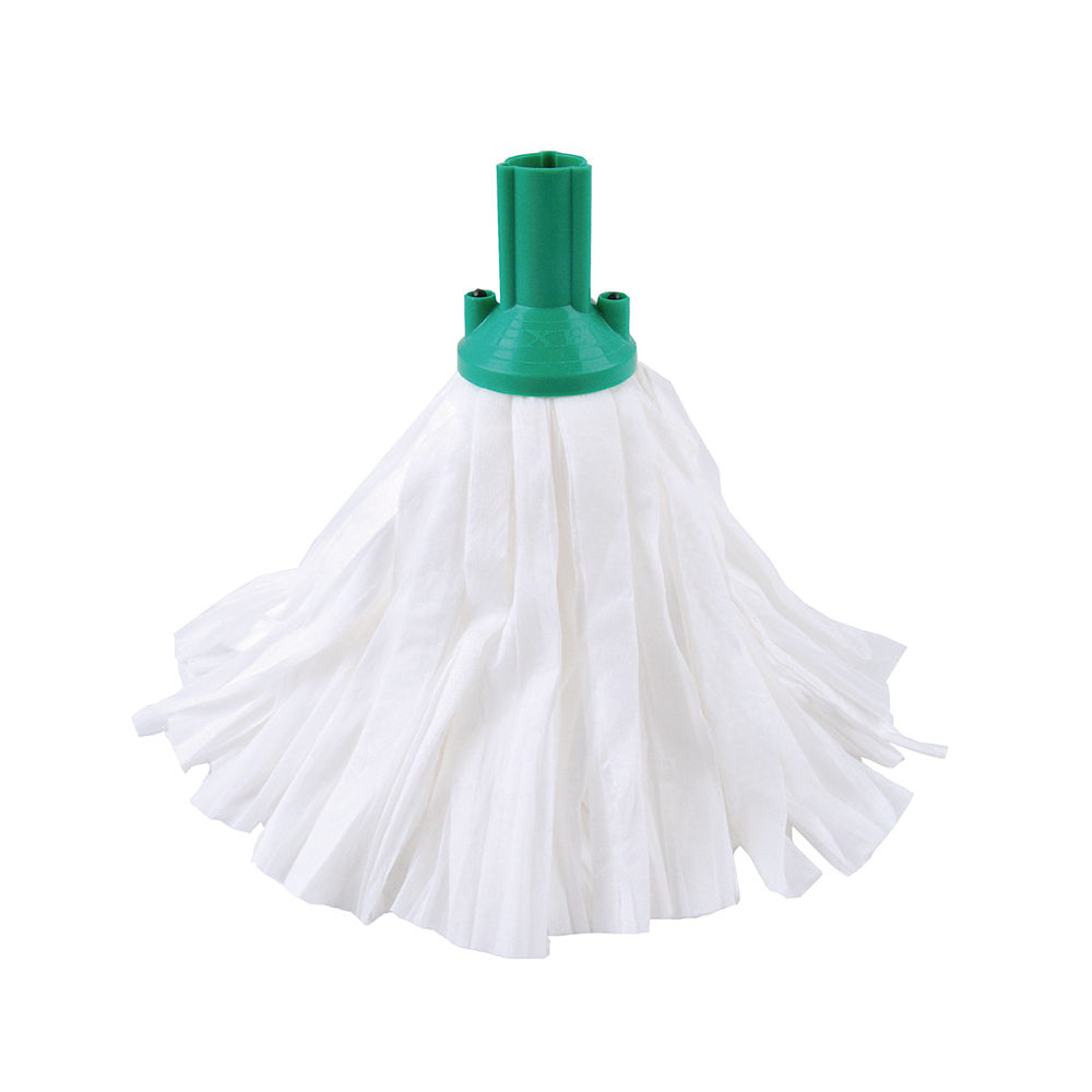 Exel Big White Mop Head Green (Pack of 10) 102199GN