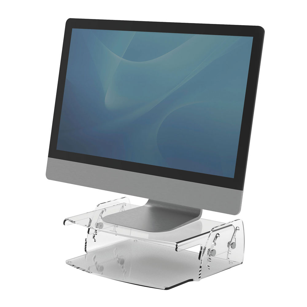 Fellowes Clarity Adjustable Monitor Riser Clear Acrylic 9731101