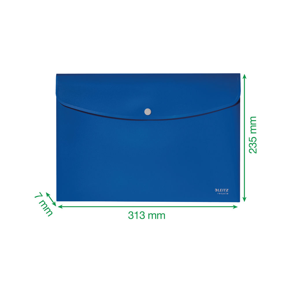 Leitz Recycle A4 Blue Document Wallet (Pack of 10)
