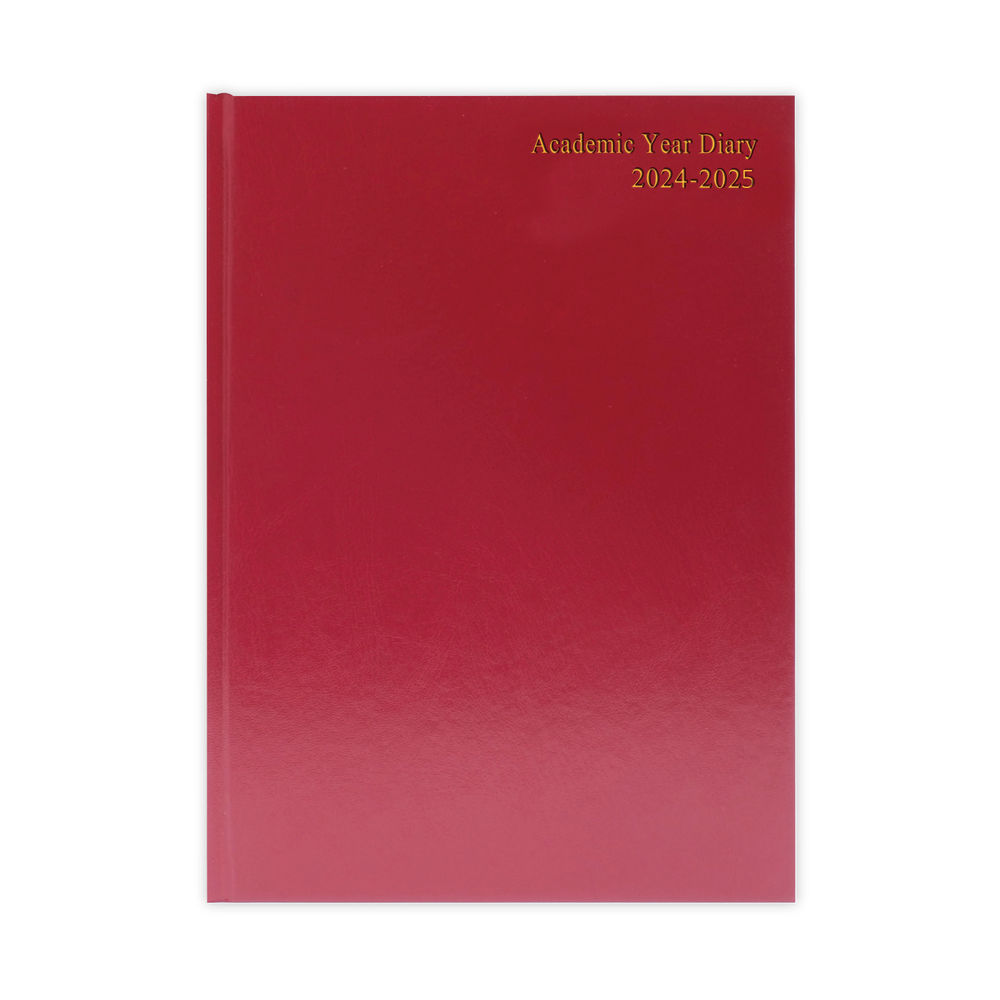 Academic Diary Day Per Page A5 Burgundy 2024-25 KF1A5ABG24