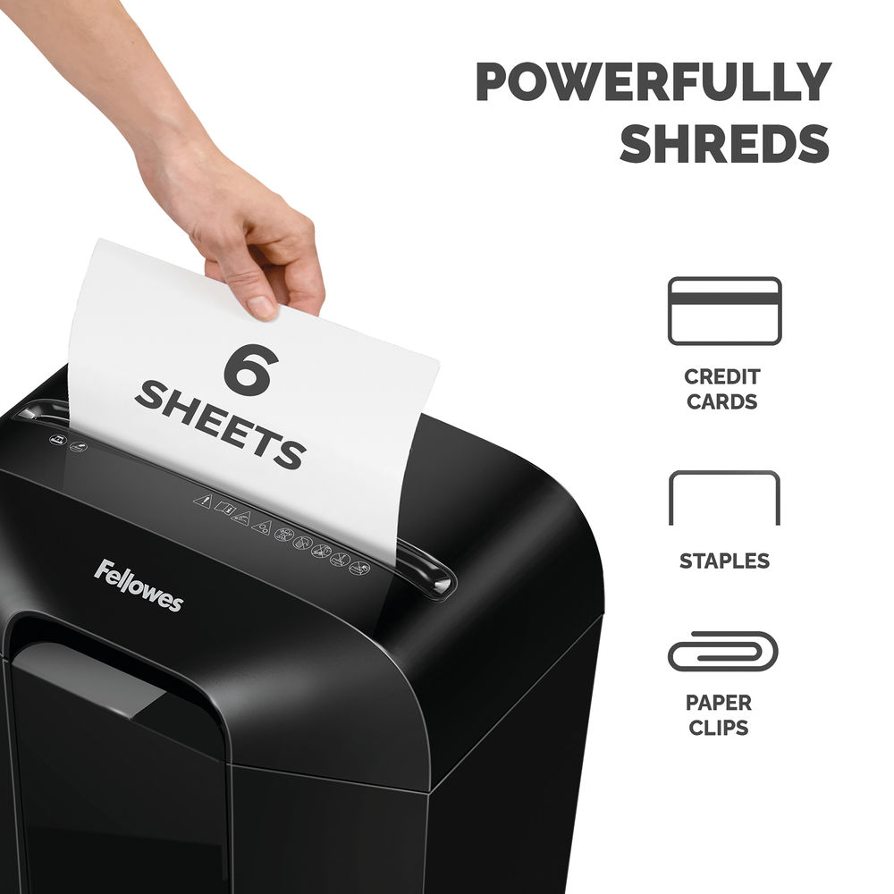 Fellowes Powershred LX25 Cross-Cut P-4 Shredder Black