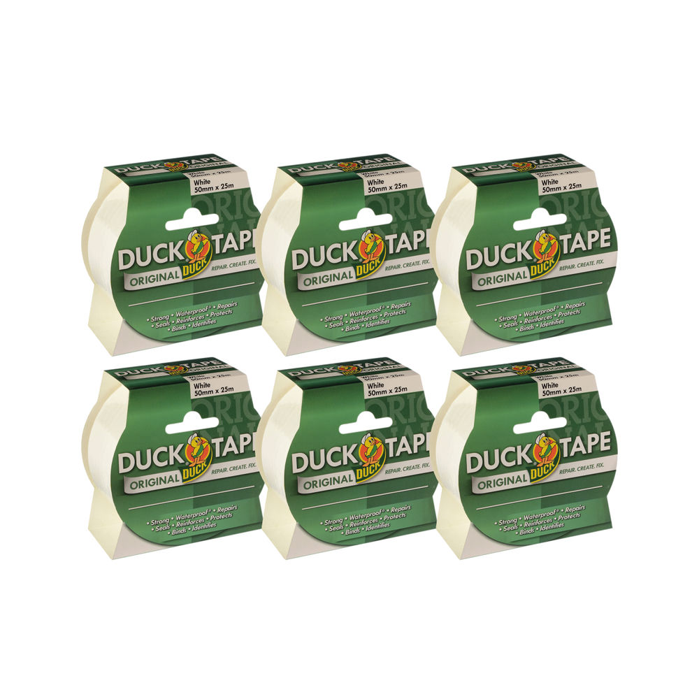 Ducktape Original Duck Tape 50mmx25m White (Pack of 6)