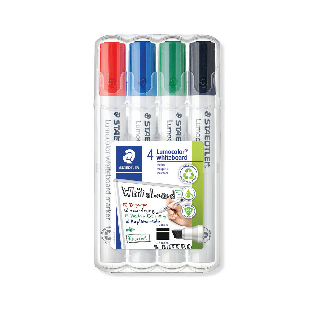 Staedtler Lumocolor 351 Drywipe Marker Assorted (Pack of 4) 351 WP4