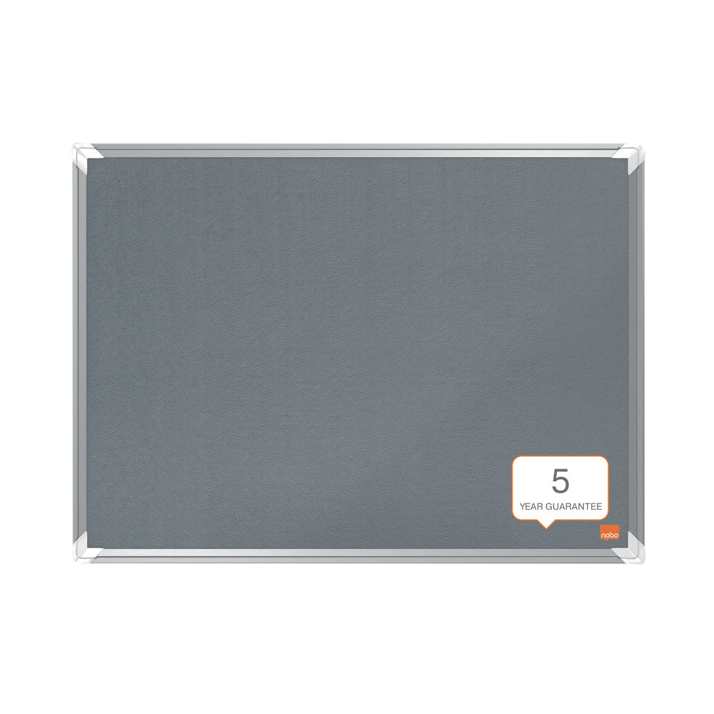 Nobo Premium Plus 1200 x 900mm Grey Felt Notice Board