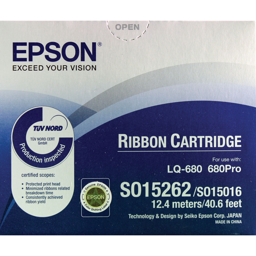Epson LQ-2550/LQ-2500/LQ-2500+/LQ-1060/LQ-860/LQ-670/LQ-680 Black Fabric Ribbon | C13S015262