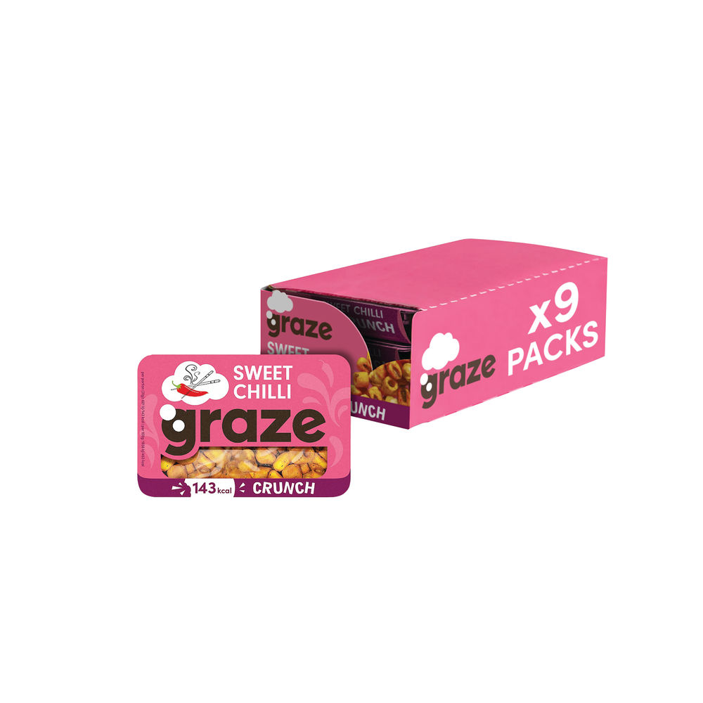 Graze Sweet Chilli Crunch Punnet 31g (Pack of 9)