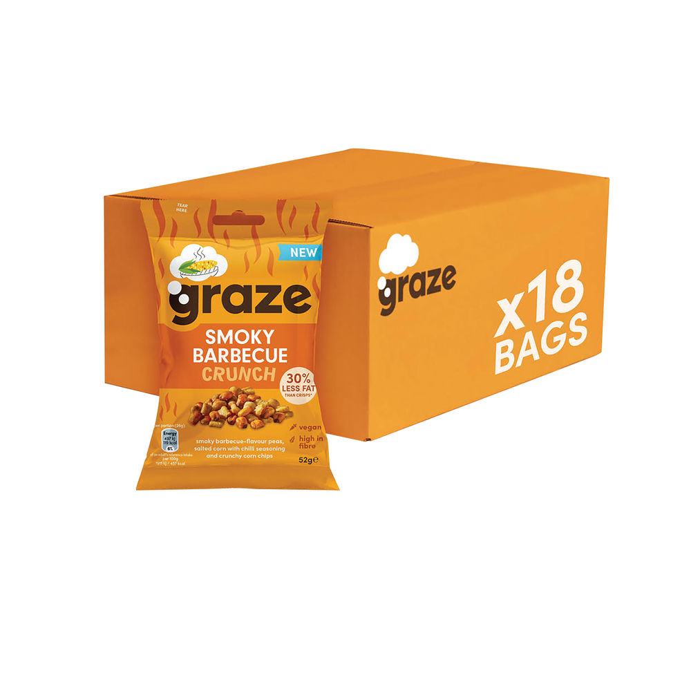 Graze Smoky Barbecue Crunch Bag 52g (Pack of 18)