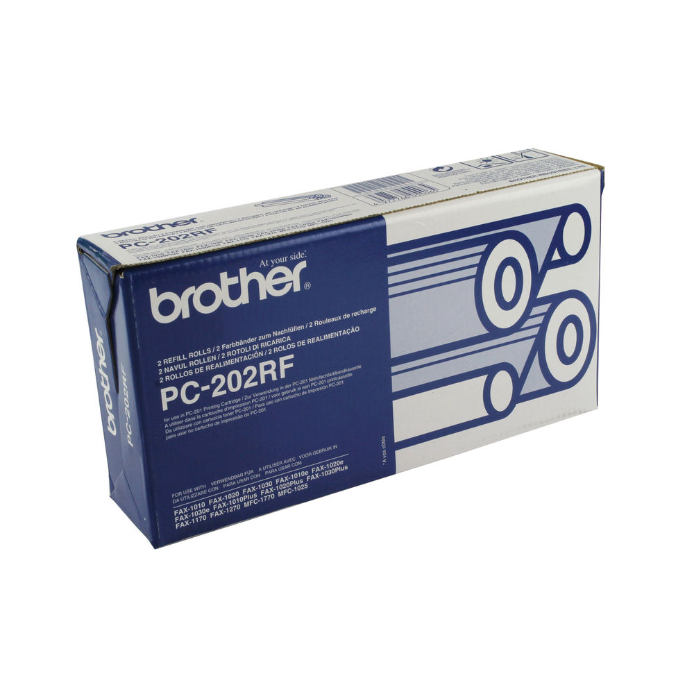 Brother PC-202RF Thermal Transfer Ribbon Refill Black (Pack of 2) PC202RF