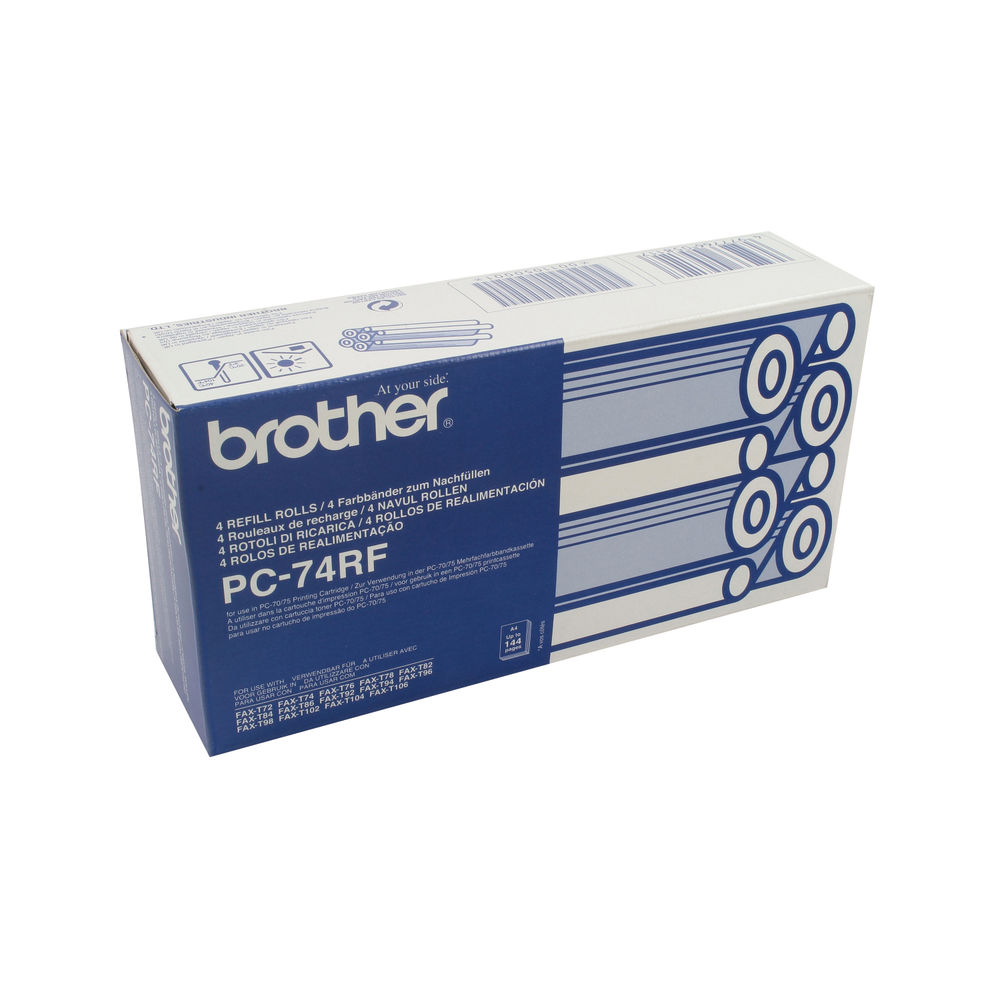 Brother PC74/PT74/T76/T78 Thermal Fax Refills (Pack Of 4)  PC74RF