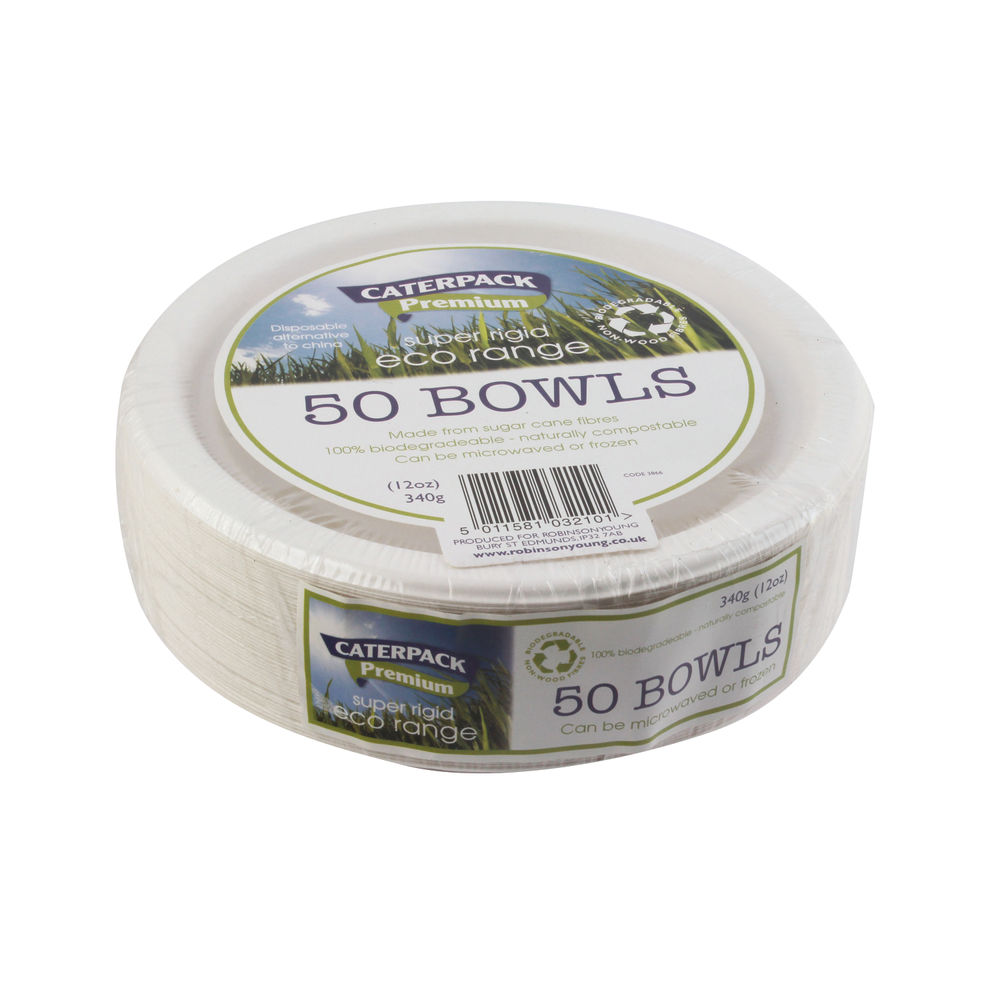 7 Inch Biodegradable Super Rigid Bowls, Pack of 50 | 3866