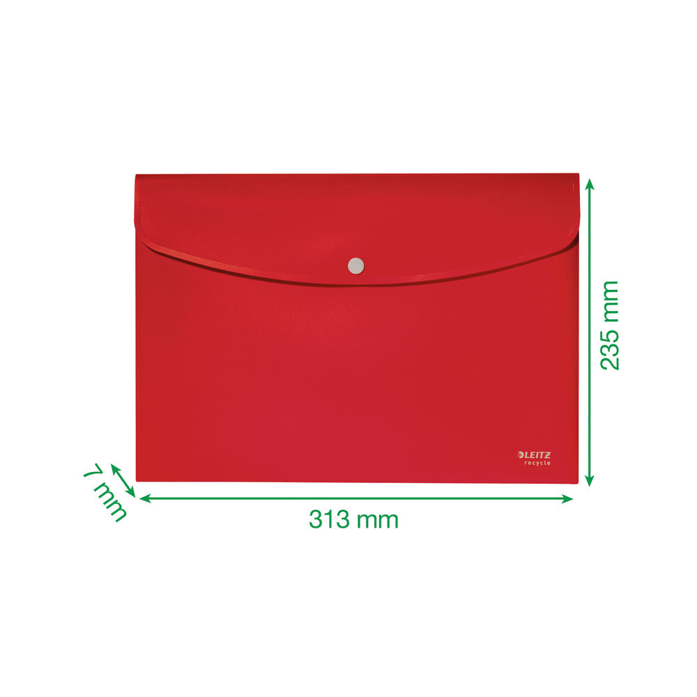 Leitz Recycle A4 Red Document Wallet (Pack of 10)