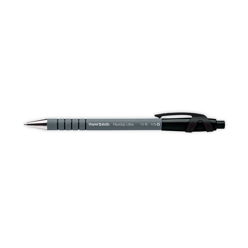 Paper Mate Black Flexgrip Ultra Retract Ballpoint Pens (Pack of 12)