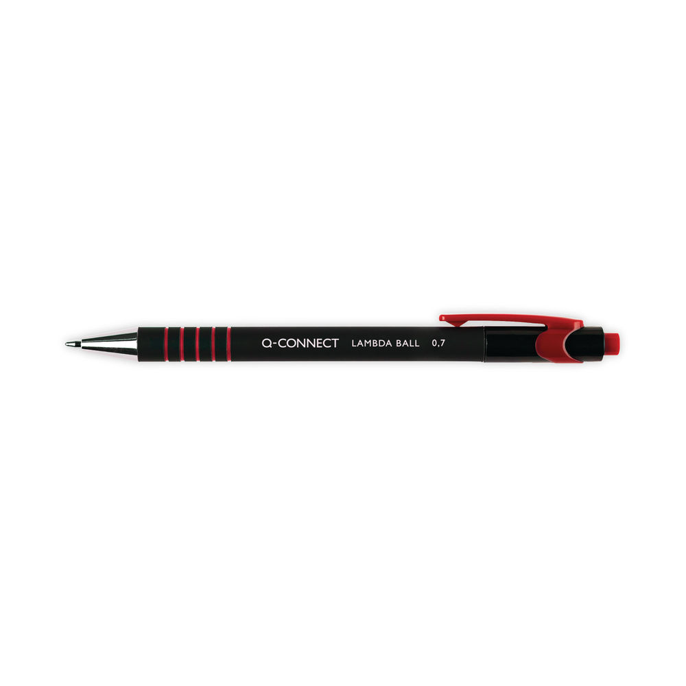 Q-Connect Lamda Ballpoint Pen Medium Red (Pack of 12)