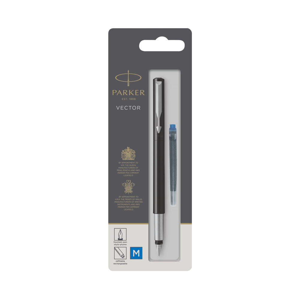 Parker Vector Black Barrel Fountain Pen