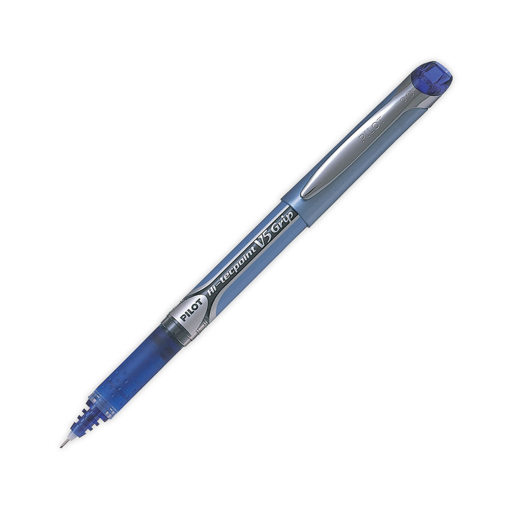 Pilot V5 Grip Blue Liquid Ink Rollerball Pens (Pack of 12)