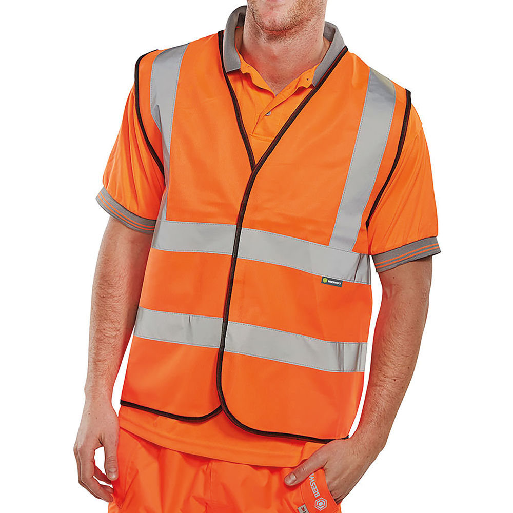 Beeswift High Visibility Waistcoat Full App G Orange XL WCENGORXL