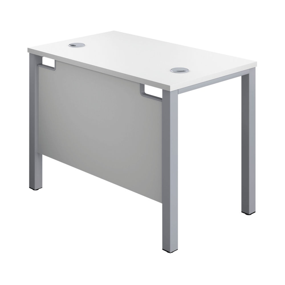 Jemini 1000x600mm White/Silver Goal Post Rectangular Desk