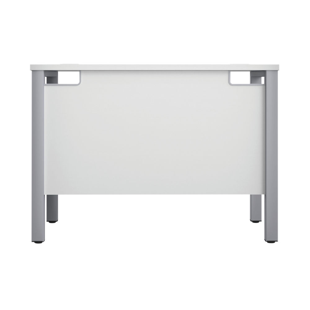 Jemini 1000x600mm White/Silver Goal Post Rectangular Desk