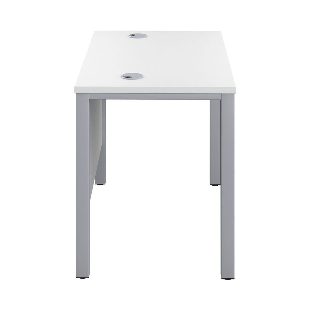 Jemini 1000x600mm White/Silver Goal Post Rectangular Desk