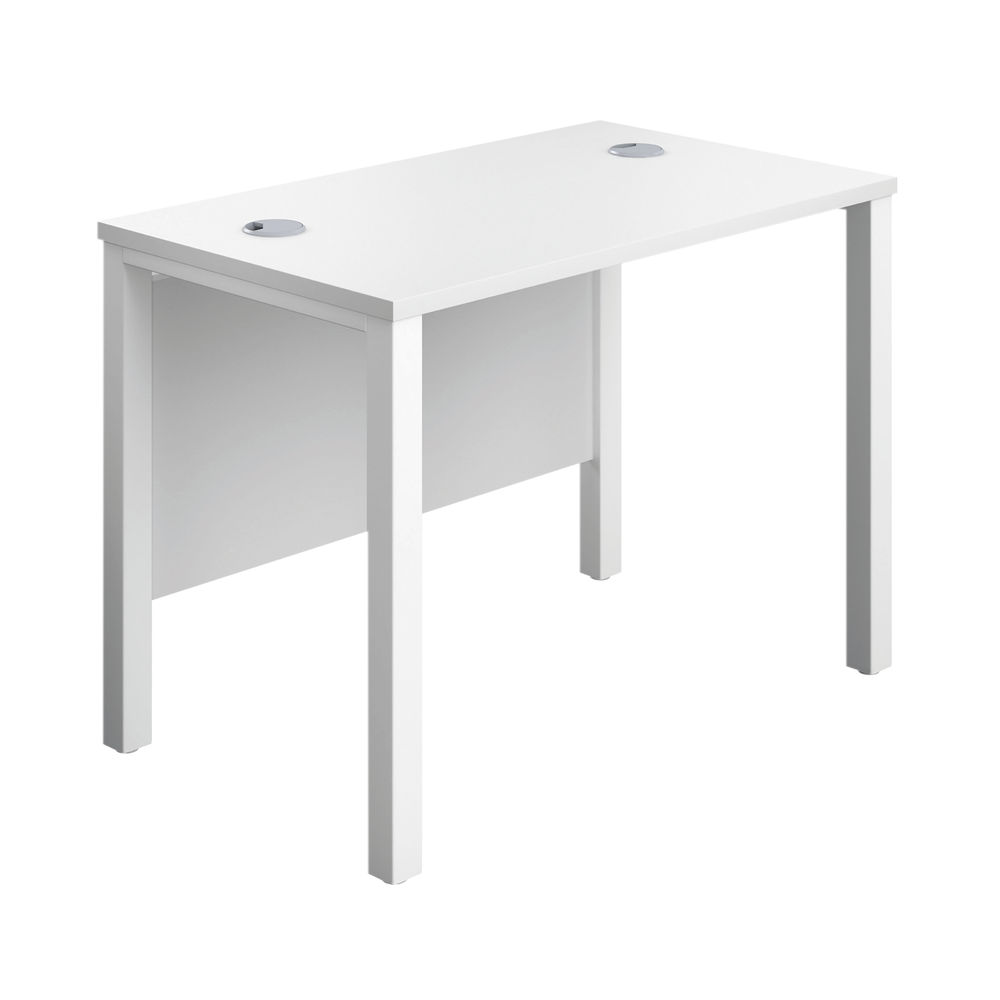 Jemini 1000x600mm White/White Goal Post Rectangular Desk