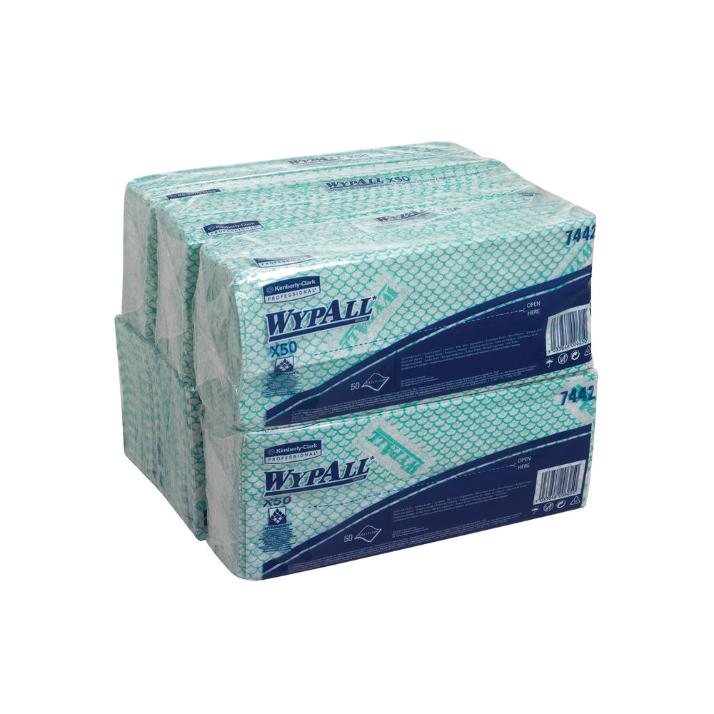 Wypall X50 Green Cleaning Cloths (Pack of 50)