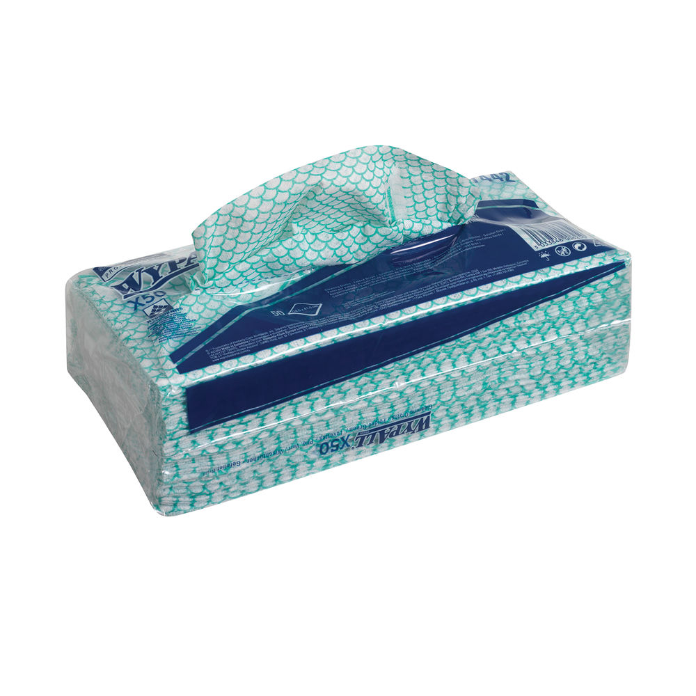 Wypall X50 Green Cleaning Cloths (Pack of 50)