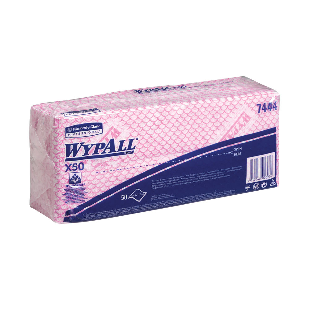 Wypall X50 Red Cleaning Cloths (Pack of 50)