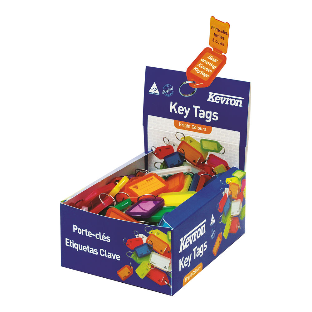 Kevron Plastic Clicktag Key Tag Assorted (Pack of 100) ID5AC100